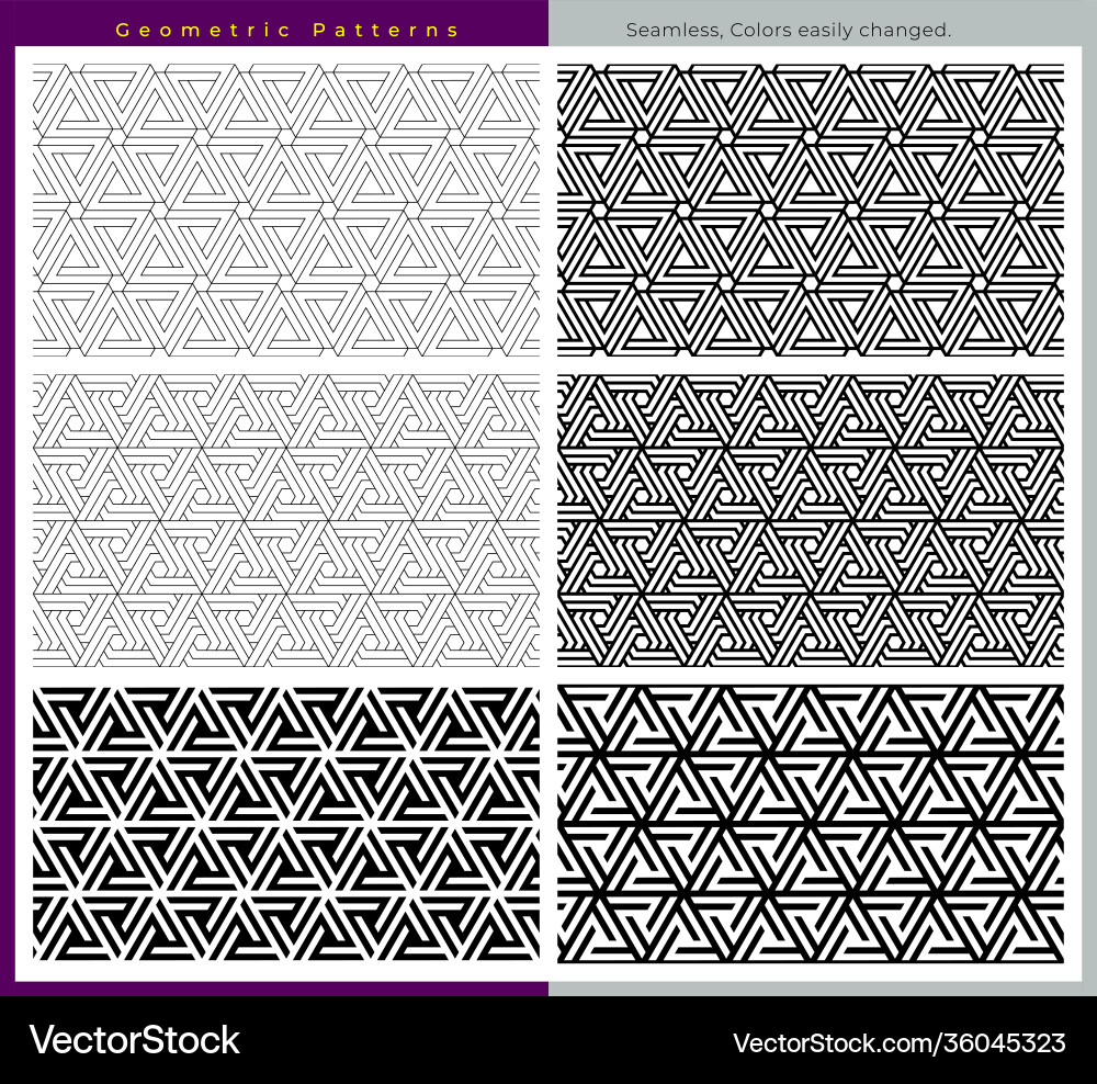 Geometric Triangle Patterns Vector Image