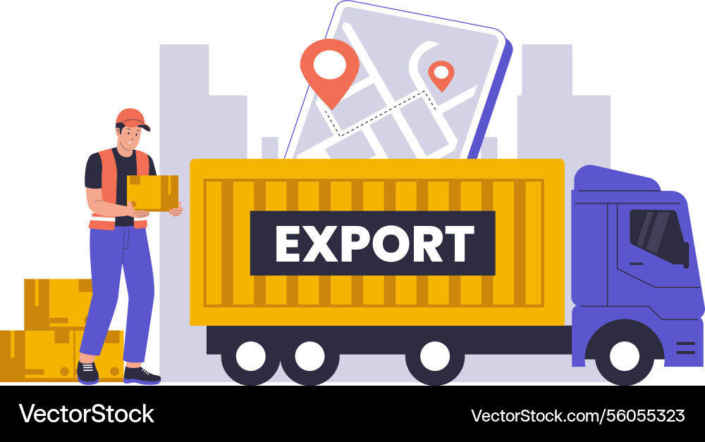 Global export logistics and freight Global export logistics and freight vector image