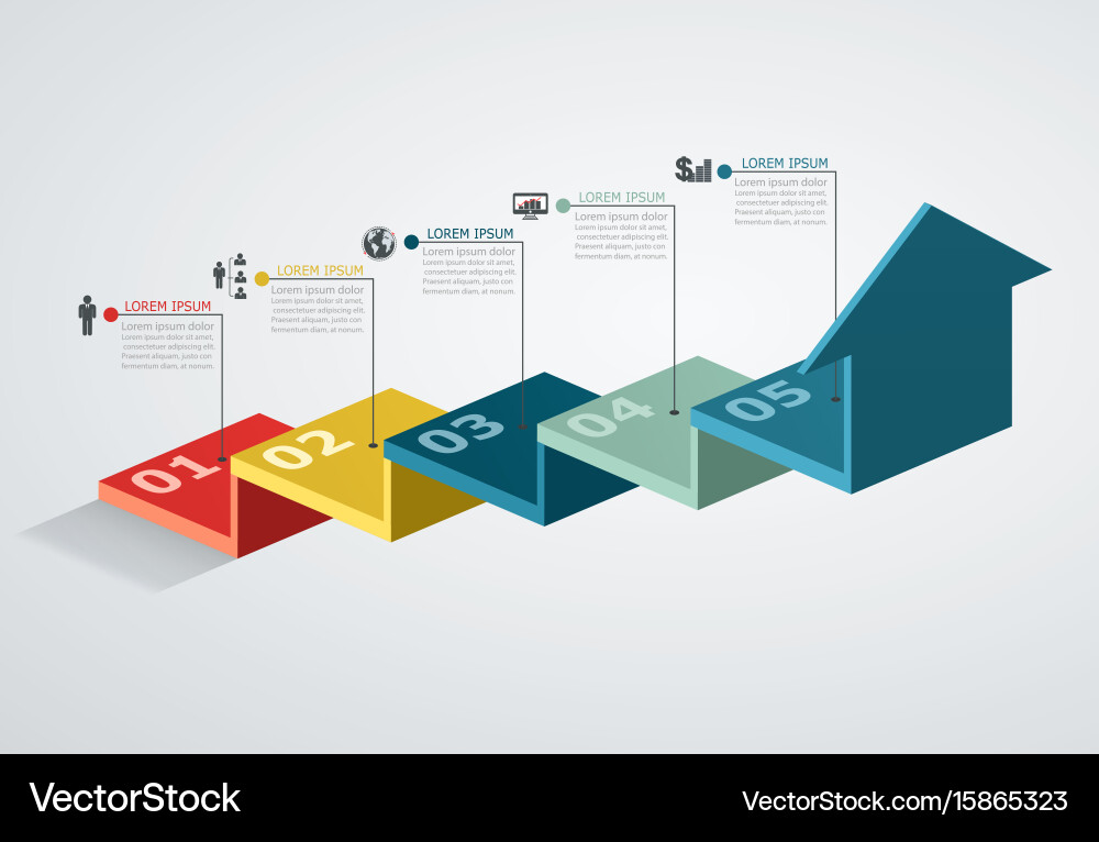 Infographic design template with step structure vector image