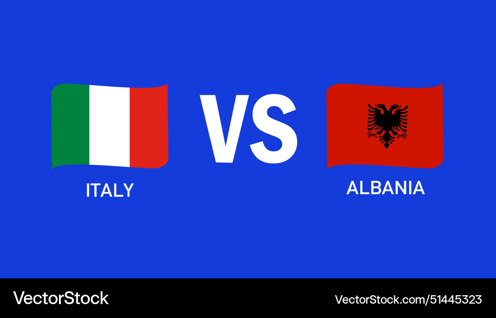 Italy and albania match design flag european Vector Image