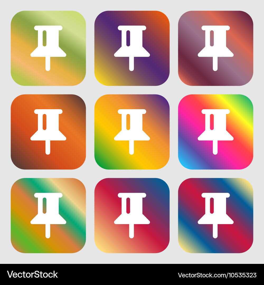 Map pointer gps location icon nine buttons Vector Image