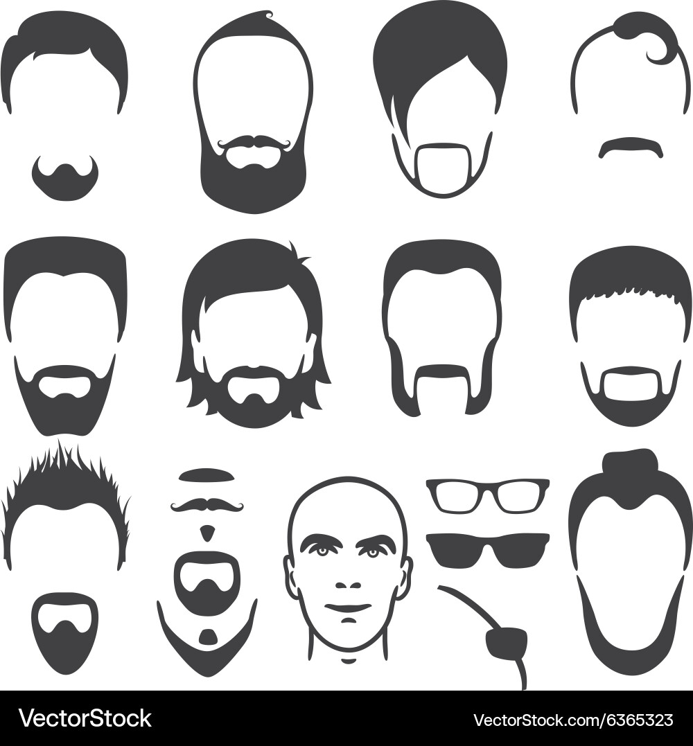 Men's Face Style Set vector image
