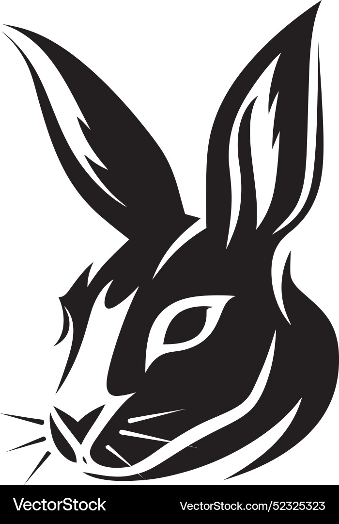 Monochrome magic stylish rabbit Royalty Free Vector Image