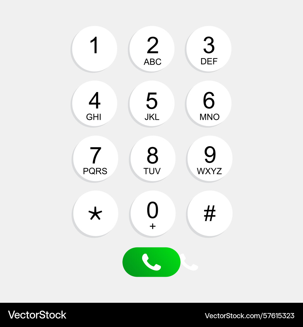 Phone keypad interface with call button Phone keypad interface with call button vector image
