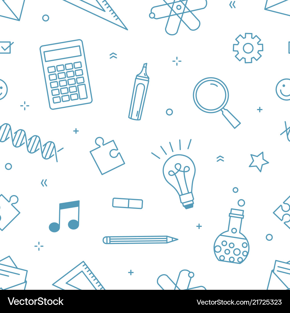 School Supplies Pattern vector image