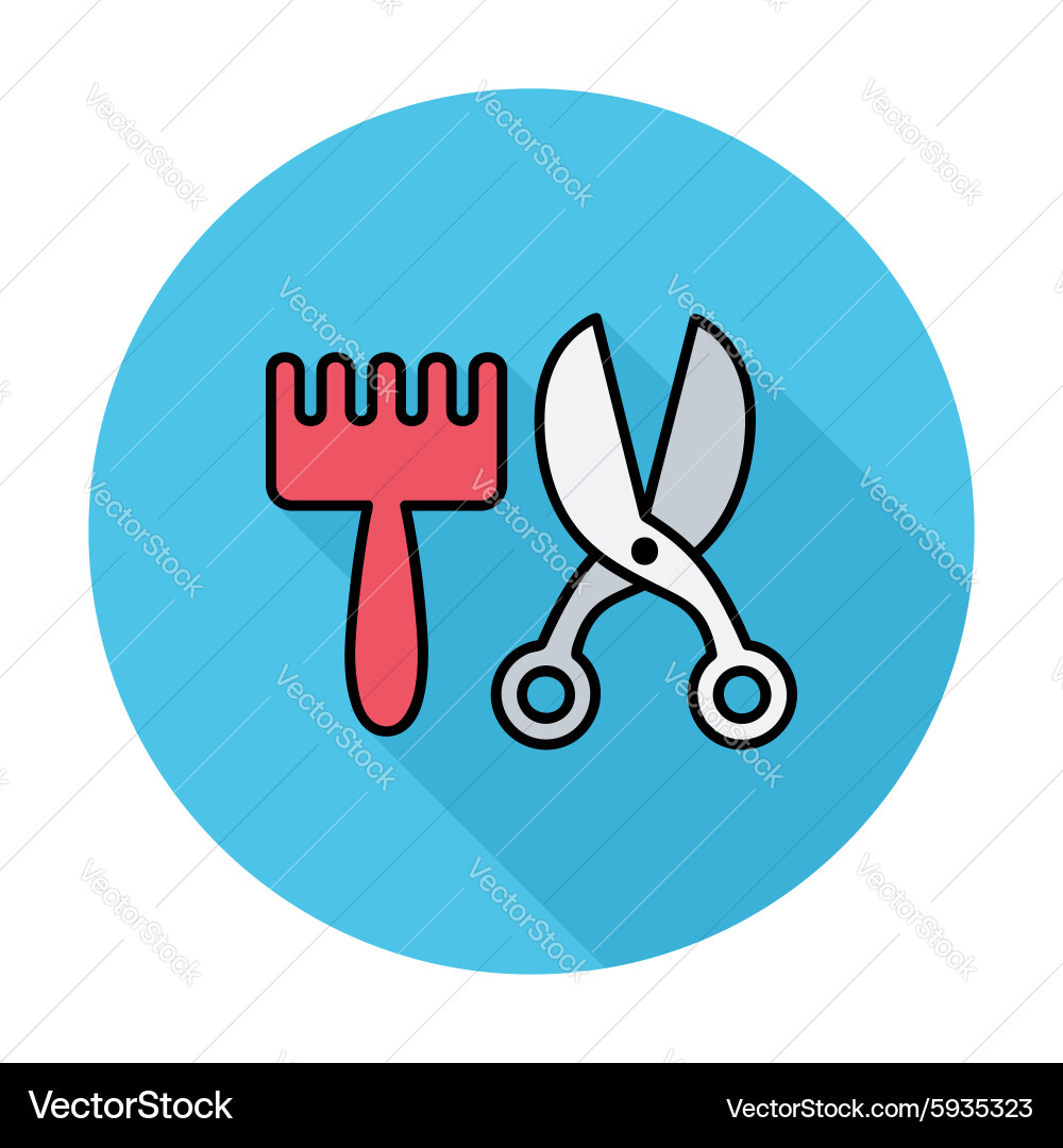 Scissors and comb Vector Image