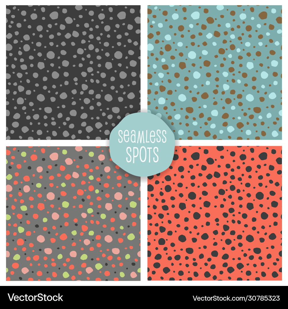 Set seamless random dots patterns vector image