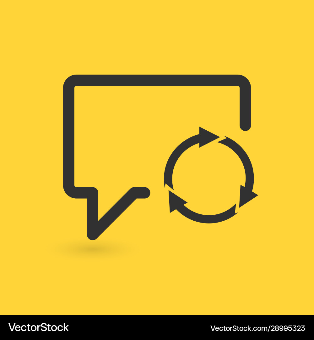 Speech Bubble Refresh Icon Vector Image