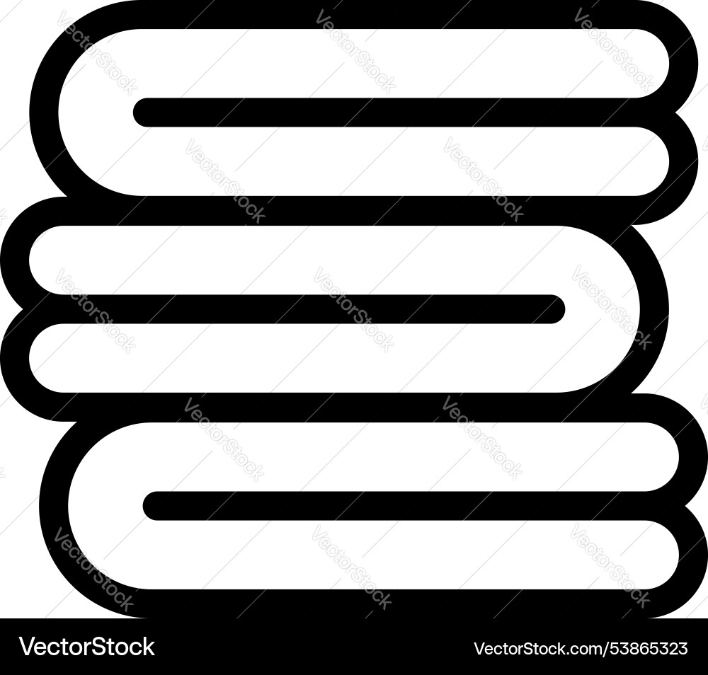 Stack of three towels folded and piled up Stack of three towels folded and piled up Vector Image