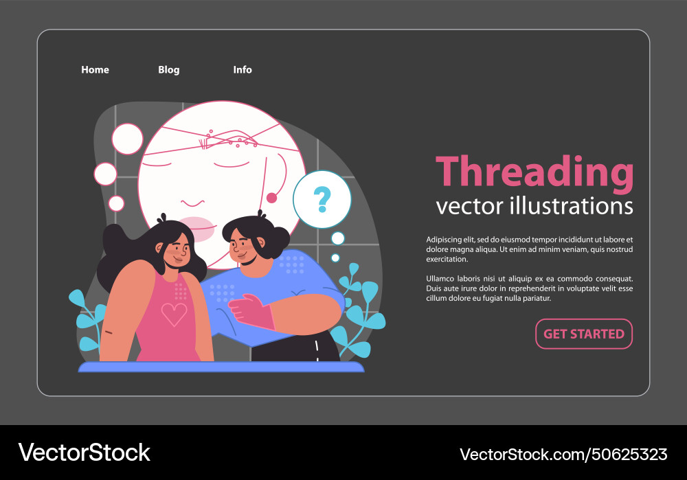 Threading technique showcase eyebrow shaping Vector Image