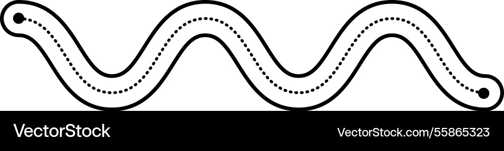 Tracing line dotted horizontal zig zag wavy Tracing line dotted horizontal zig zag wavy vector image