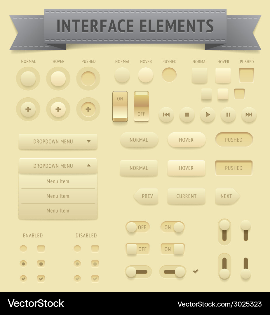 User interface elements vector image