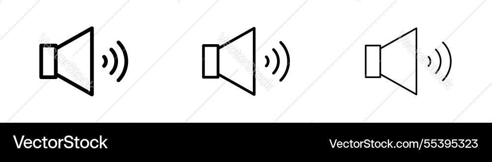 Volume icons in three different stroke lines vector image