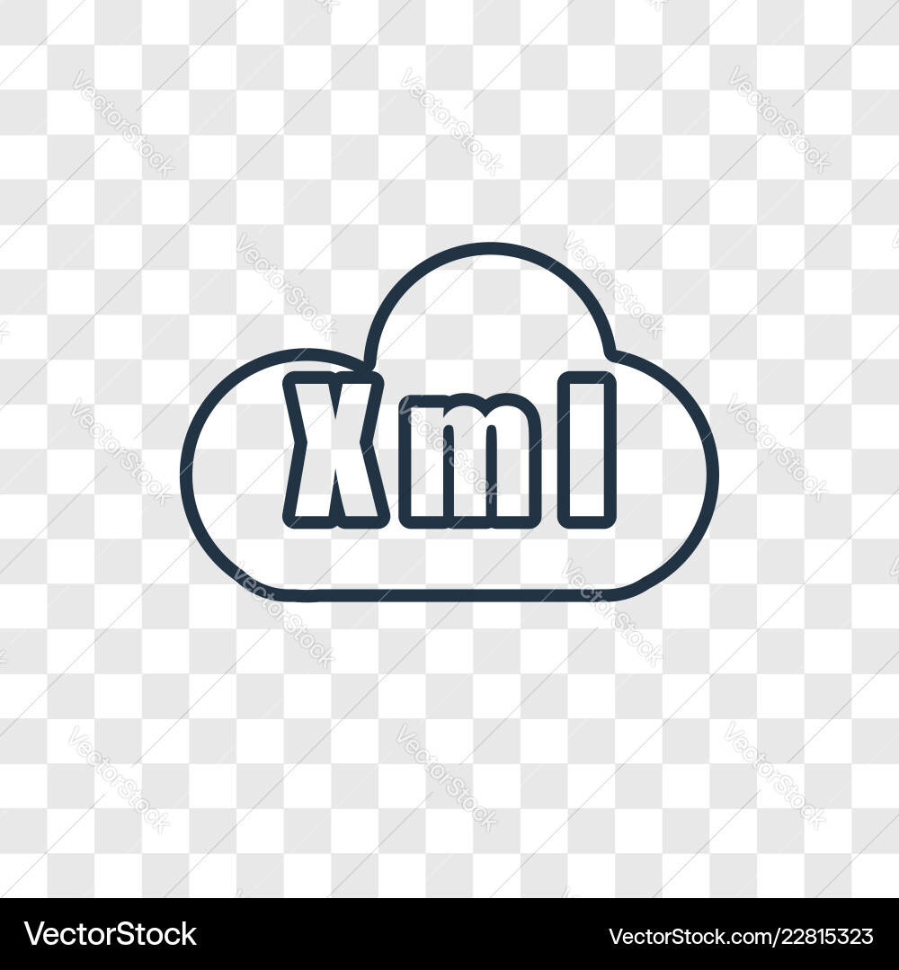 Xml concept linear icon isolated on transparent vector image