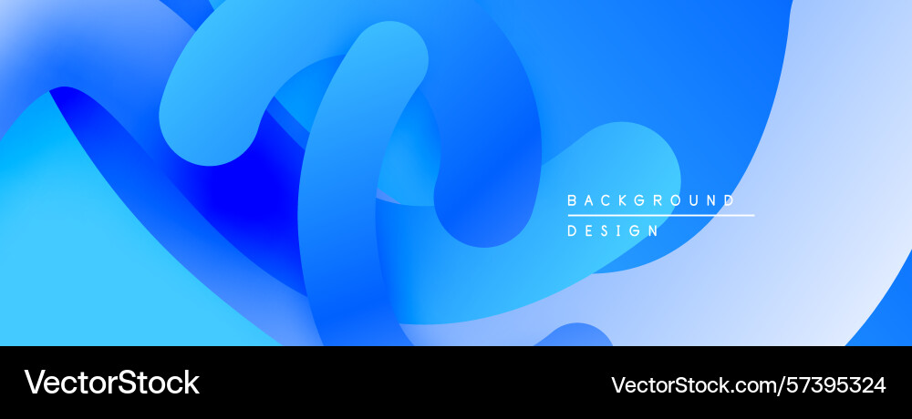 Abstract blue flowing shapes create dynamic Vector Image