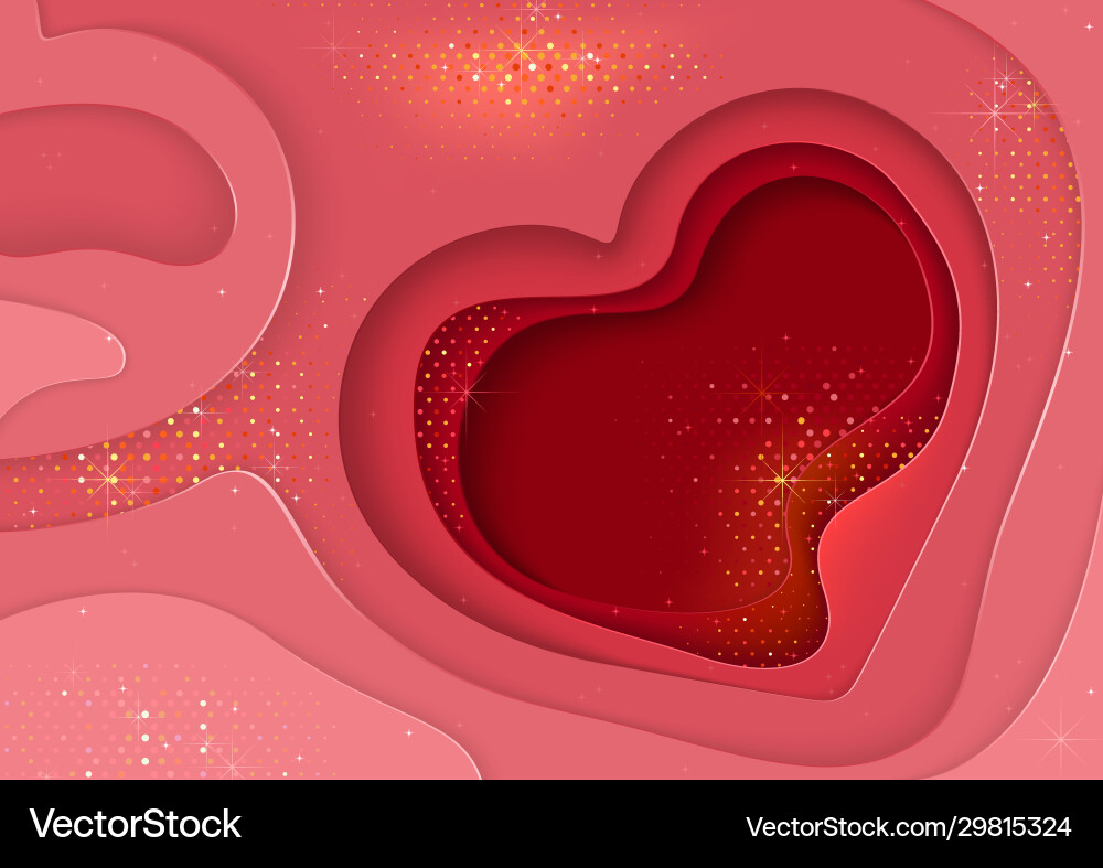 Abstract layered background with heart Abstract layered background with heart Vector Image