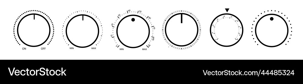 Adjustment dial rotary dials with round scale Vector Image