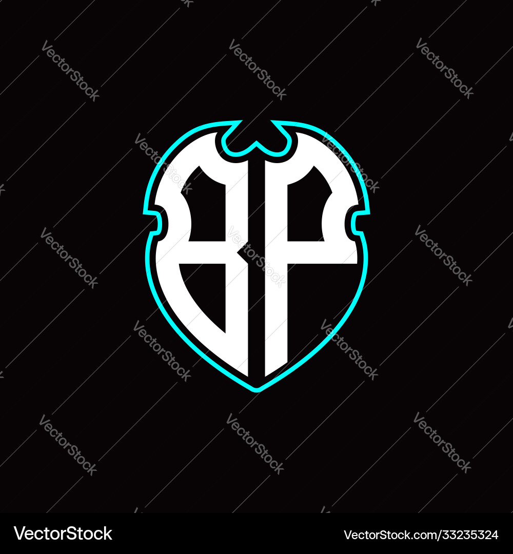 B p initial logo design with a shield shape B p initial logo design with a shield shape vector image