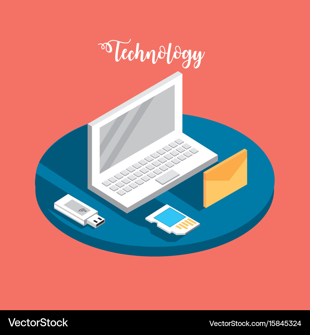 Data & Technology Connection vector image