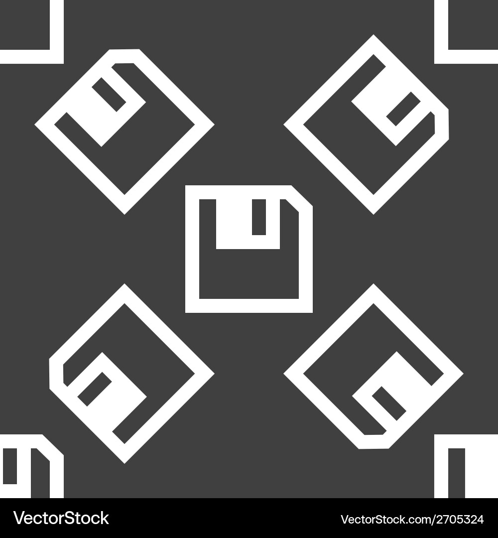 Floppy disk web icon flat design seamless pattern Vector Image
