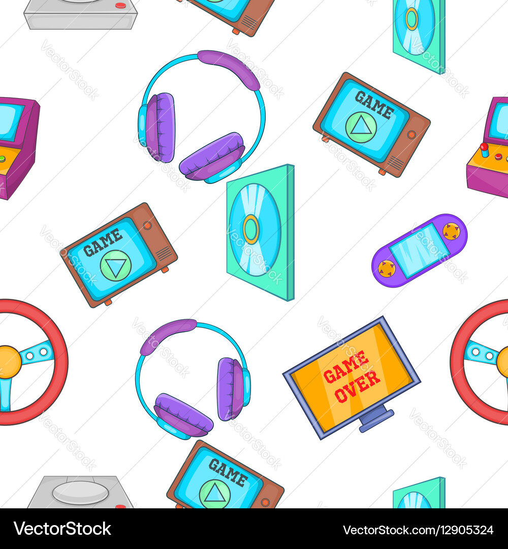 Game console pattern cartoon style vector image