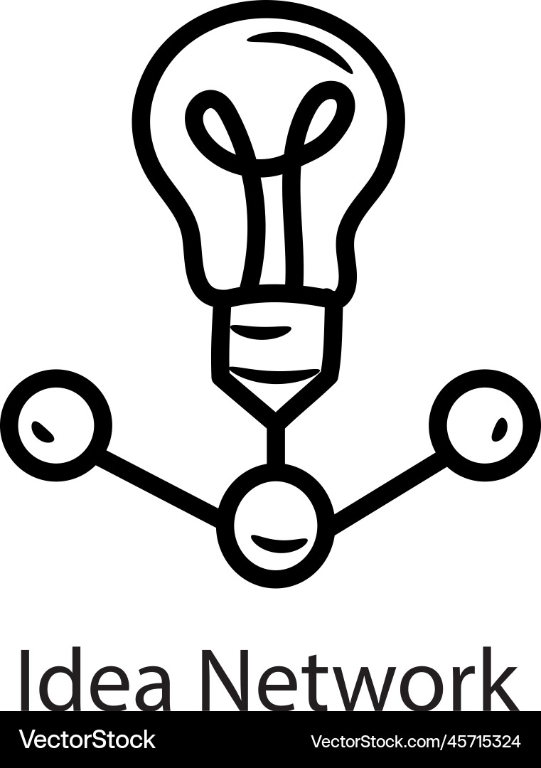 Idea network outline icon design dat Vector Image
