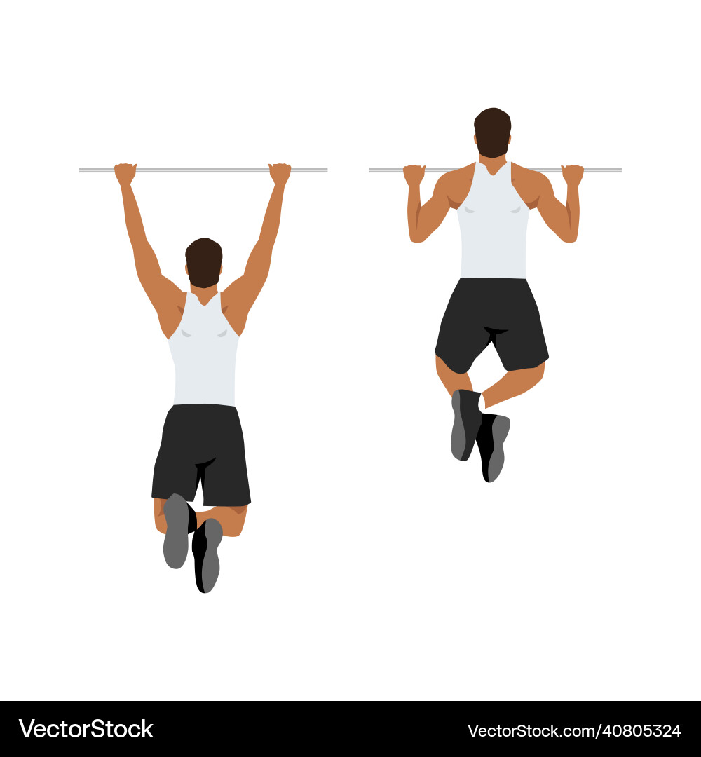 Man Performing Pull-Ups Vector Image