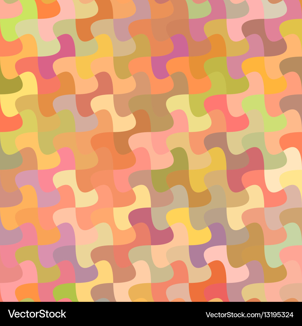 Multicolor curved puzzle pattern background design Vector Image