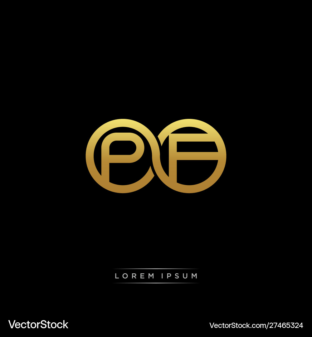 Pf initial letter linked circle capital monogram Pf initial letter linked circle capital monogram vector image