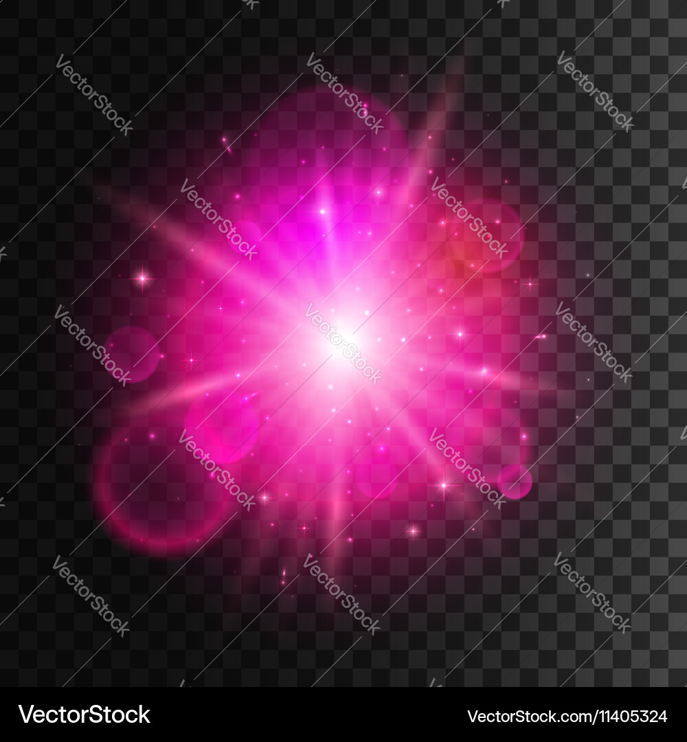 Pink Neon Star Burst Vector Image