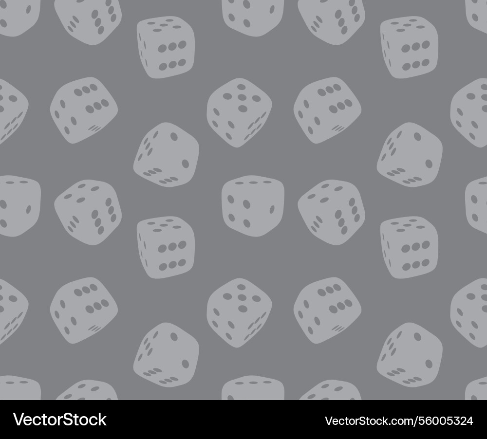 Seamless pattern with dice on white background Seamless pattern with dice on white background vector image