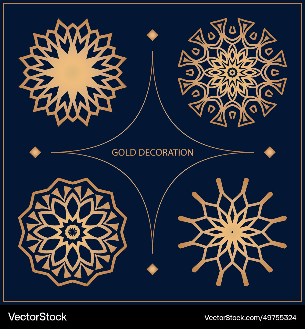 Set 4 of ornamental circle pattern Vector Image