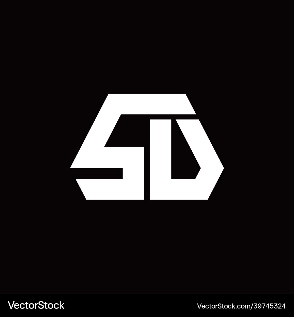 Sv logo monogram with octagon shape style design Sv logo monogram with octagon shape style design Vector Image