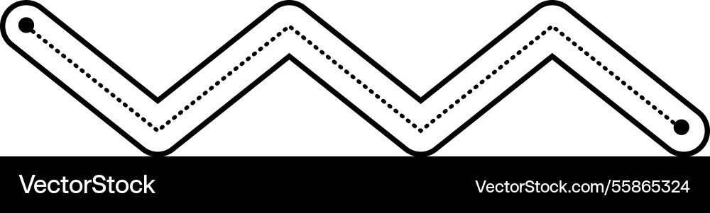Tracing line dotted horizontal zig zag wavy Tracing line dotted horizontal zig zag wavy vector image