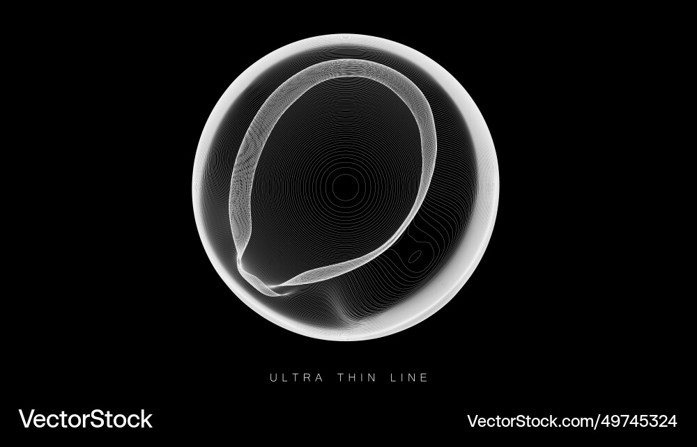 Ultra thin line fluid geometry dynamic Ultra thin line fluid geometry dynamic Vector Image