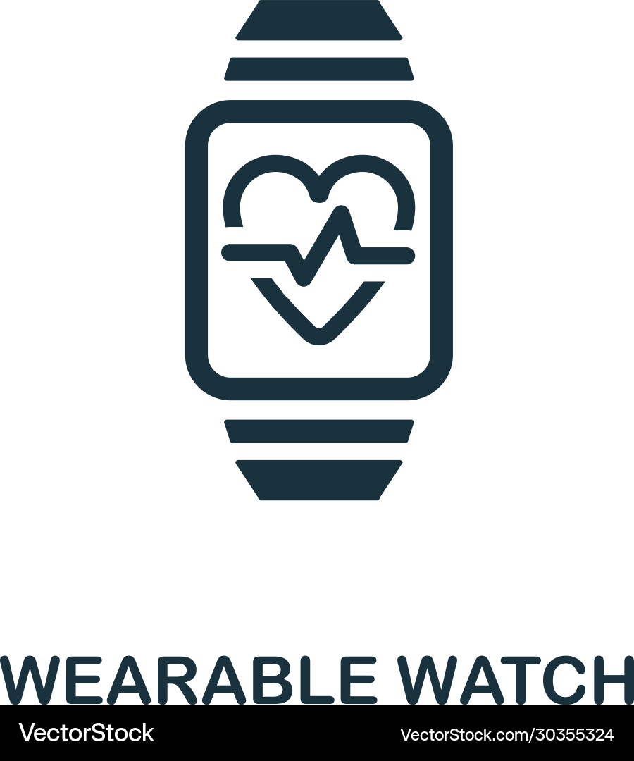 Wearable watch icon simple element from digital vector image