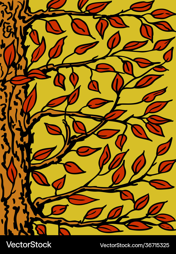 Background with a tree the trunk branches Background with a tree the trunk branches Vector Image