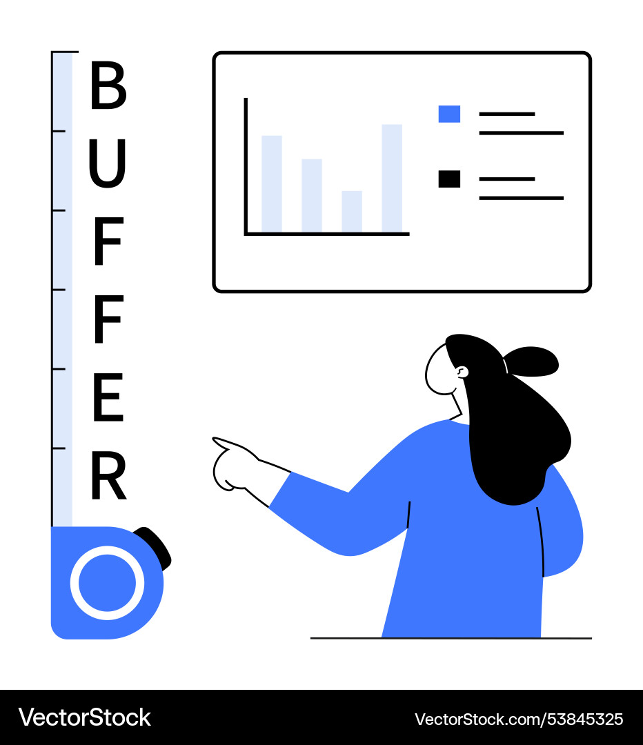 Business presentation with graph and buffer gauge Business presentation with graph and buffer gauge vector image
