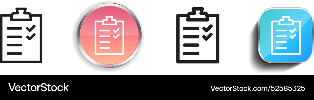 Check list icon thin linear regular and button Check list icon thin linear regular and button Vector Image