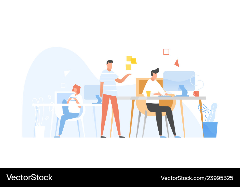 Collaborative Software Developers Vector Image