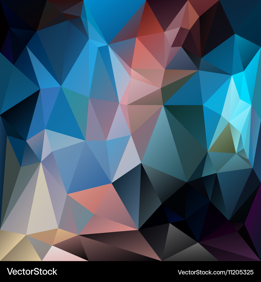 Dark blue multi colored polygon triangular pattern Vector Image