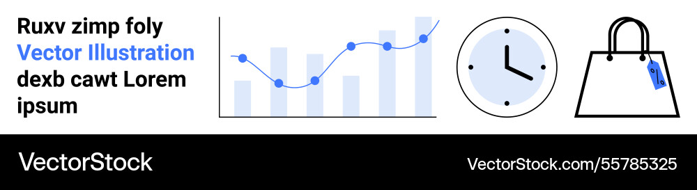 Data analysis with graph time management clock Data analysis with graph time management clock vector image