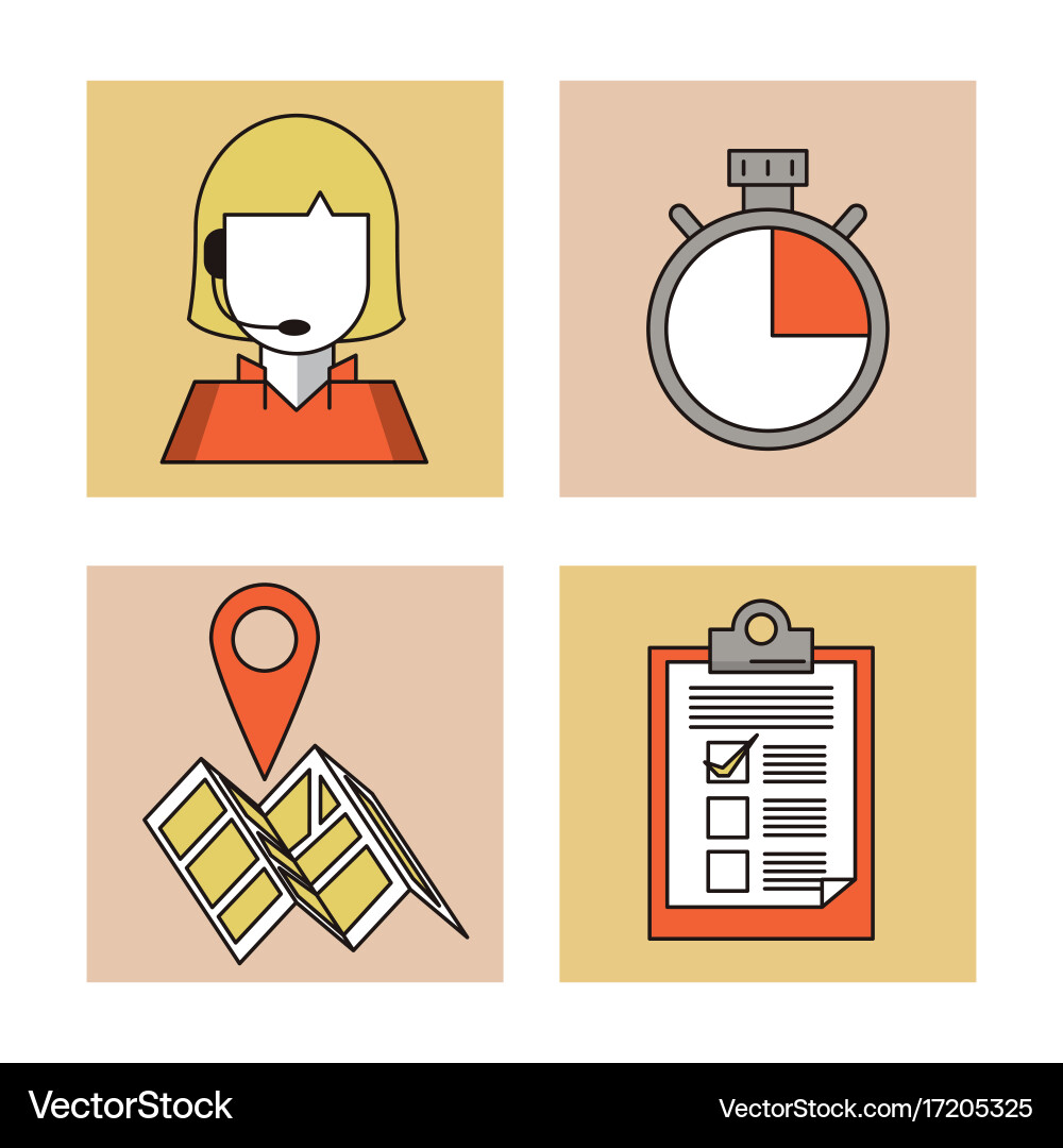 Delivery and logistic icons set Vector Image