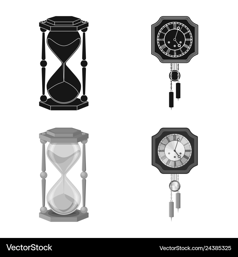 Design of clock and time symbol collection Vector Image