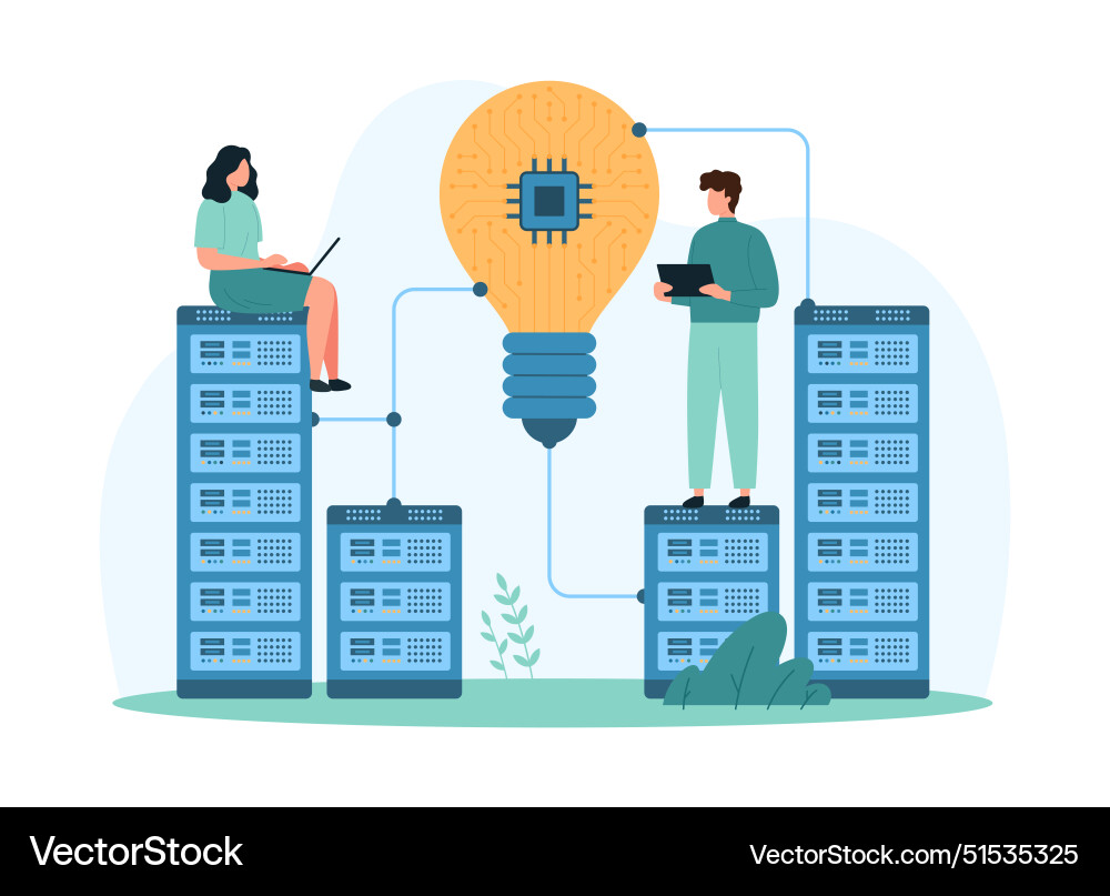 Digital solution development automation of data Digital solution development automation of data Vector Image