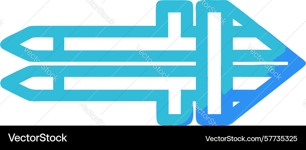 Dynamic abstract arrow with multiple segments vector image