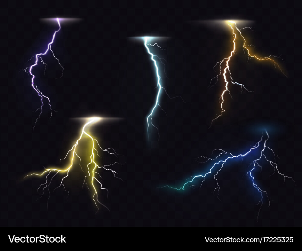 Dynamic Lightning Flash Set vector image