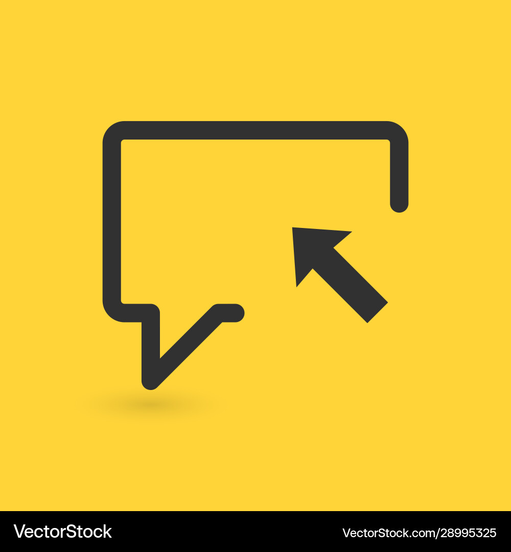 Linear bubble chat with arrow inside upload Linear bubble chat with arrow inside upload vector image