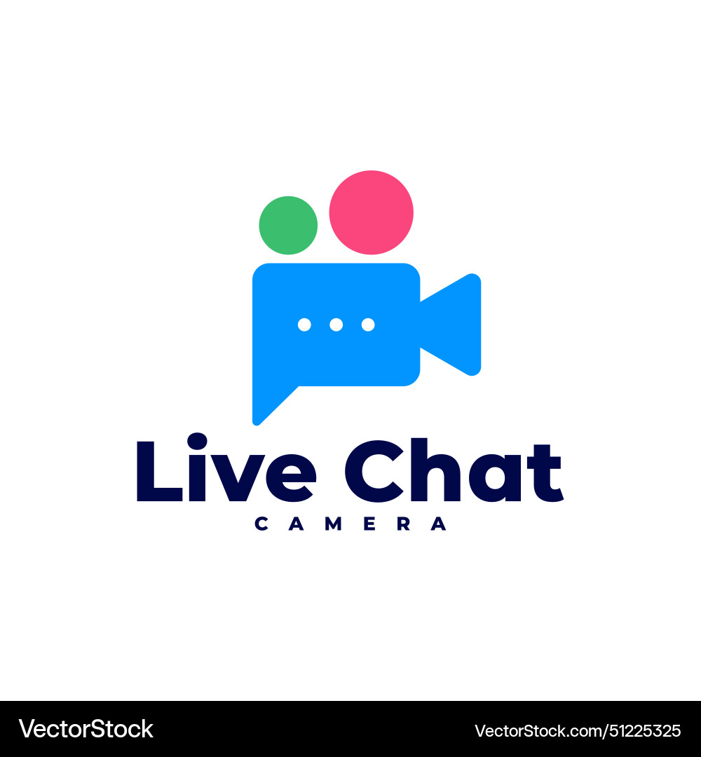Live talk chat camera photo logo icon Royalty Free Vector