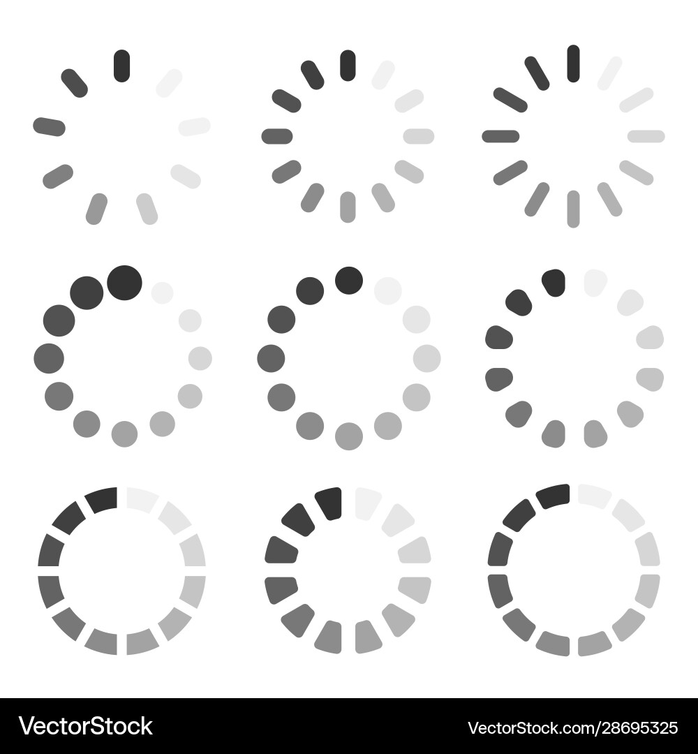 Loading icon collection set preloaders vector image